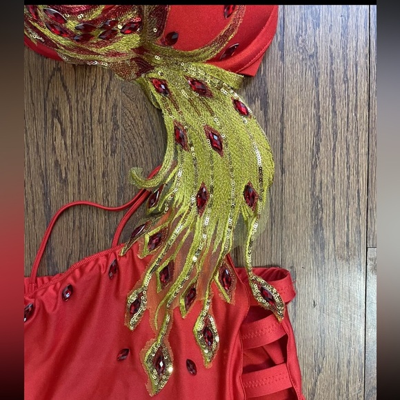 ROYAL SMEELA Belly Dance Dress Costume Dancer Red Gold size S/M NEW w/ Defect - Picture 9 of 15